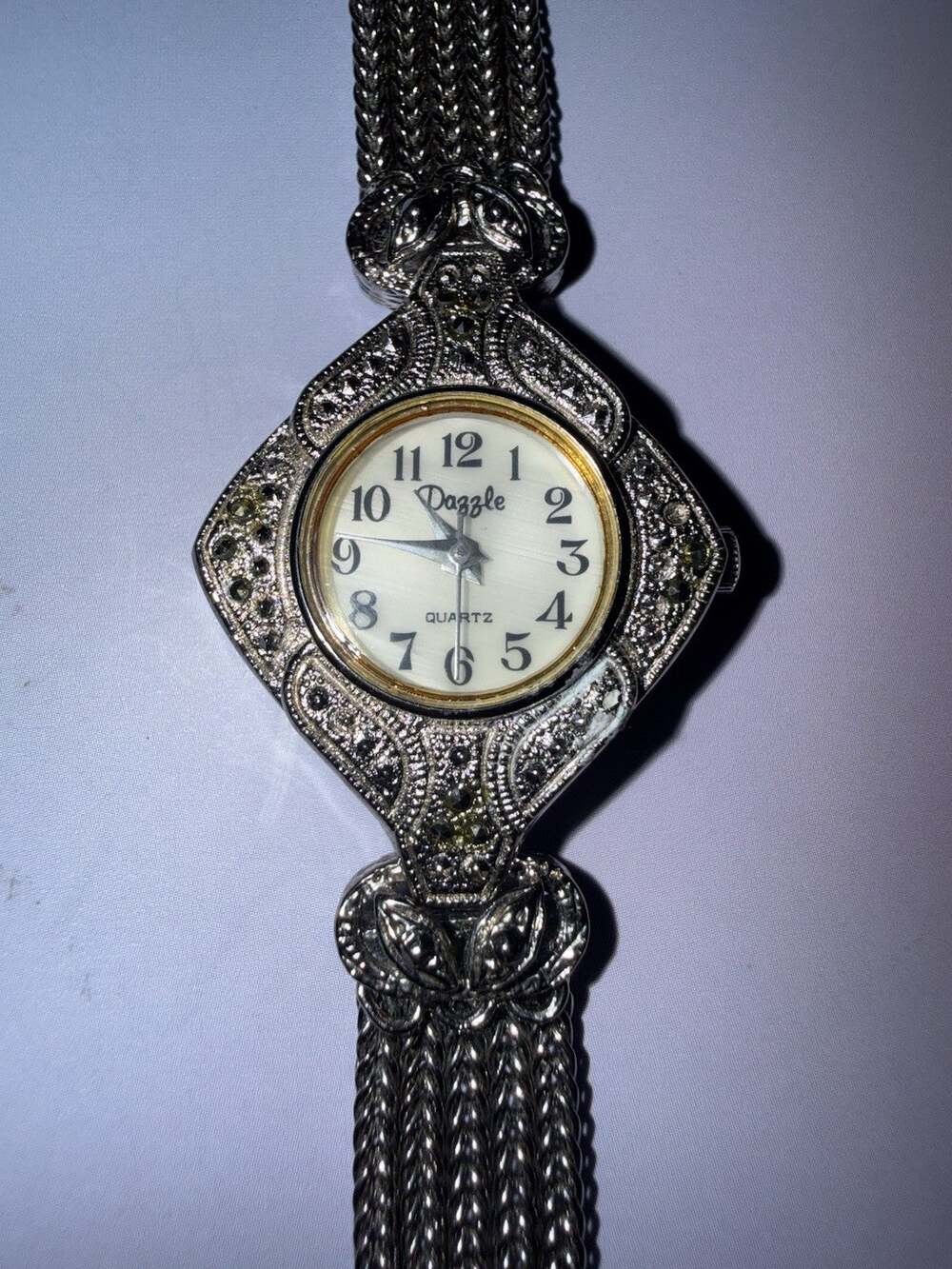 Dazzle Quartz marcasite-style fashion watch